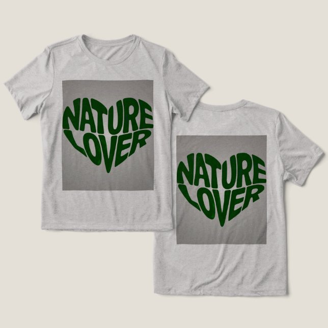 Triblenda Camiseta gris verde encantadora de la naturaleza (Diseño Anverso y Reverso)