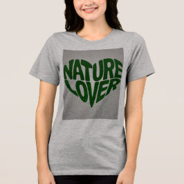 Triblenda Camiseta gris verde encantadora de la naturaleza