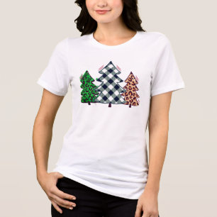 Triblenda Camiseta Guay Holiday Red Check Christmas Tree