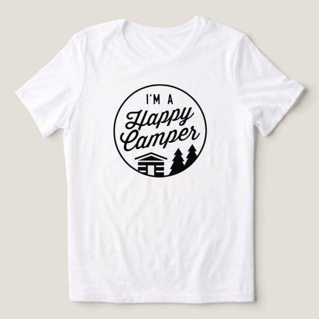 Triblenda Camiseta Happy Camper - Corte de Mujer (Diseño delantero )