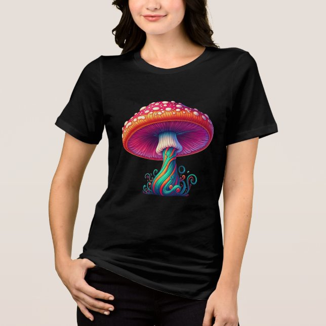 Triblenda Camiseta Hippy Boho Champiñón – Moda 60 70 (Anverso)