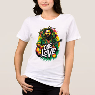 Triblenda Camiseta holgada One Love el Rey del Reggae