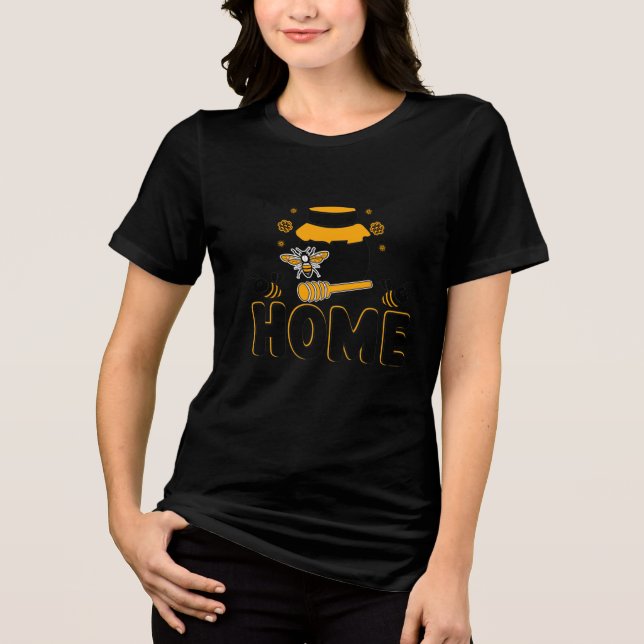 Triblenda Camiseta "HOME" de personalizado Bee and Honey Jar (Anverso)