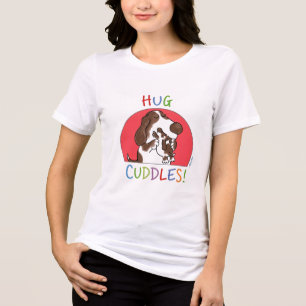 Triblenda Camiseta Ilustrada de Perrito Abrazable Amor de Pe
