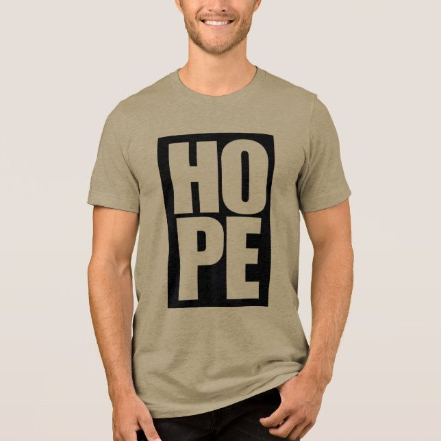 Triblenda Camiseta impresa con texto de esperanza (Anverso)