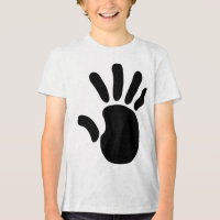 Camiseta infantil con estampado de mano negra mini