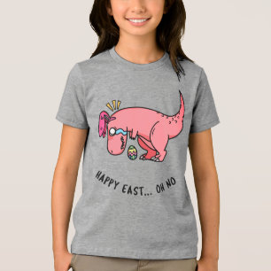 Triblenda Camiseta infantil de lucha de T-Rex en Pascua