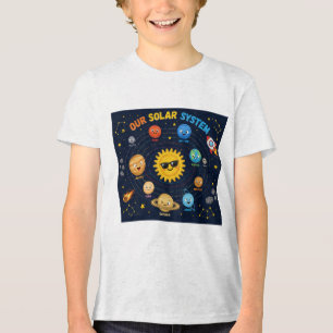 Triblenda Camiseta infantil de nuestro sistema solar – Dibuj