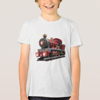 Triblenda Camiseta infantil de tren de vapor rojo clásico -