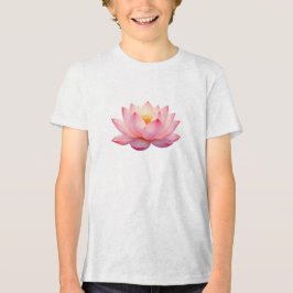 Triblenda Camiseta infantil estética zen de flor de loto ros