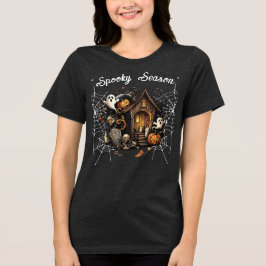 Triblenda Camiseta inquieta de la casa - 🎃 de 👻 negro