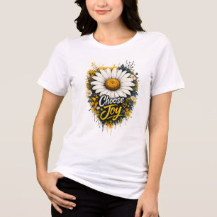 Triblenda Camiseta Inspiradora de Flor de Margarita "Elige l