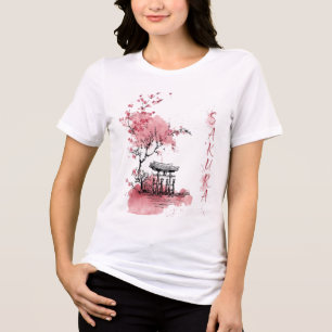 Triblenda camiseta japonesa flor de cerezo sakura gate