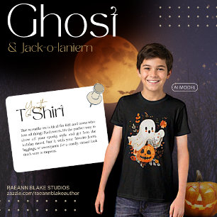 Triblenda Camiseta juvenil de Halloween con fantasma y calab
