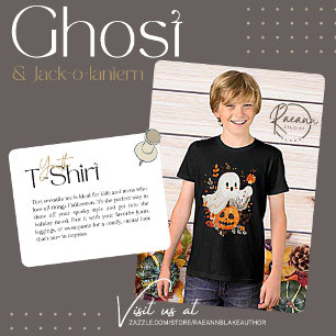 Triblenda Camiseta juvenil de Halloween con fantasma y calab