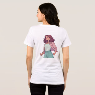 TRIBLENDA CAMISETA "LA CHICA BRAVA" NEGRA -LATINA FEROZ ATRÁ