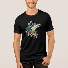Triblenda Camiseta Lobo Azteca Espíritu Tribal
