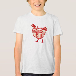 Triblenda Camiseta Love Chicken Mama – Estilo rústico de gra