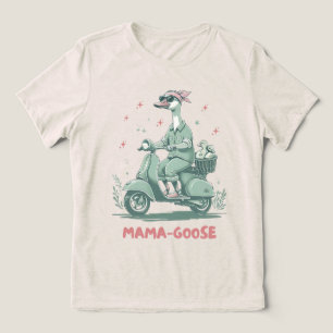 Triblenda Camiseta MAMA-GOOSE Scooter - Divertida Camiseta T