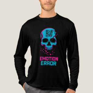 Triblenda Camiseta Manga Larga Gráfica de Cráneo con Error d