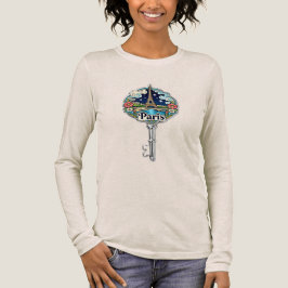 Triblenda Camiseta Manga Larga Recuerdo de la Torre Eiffel d