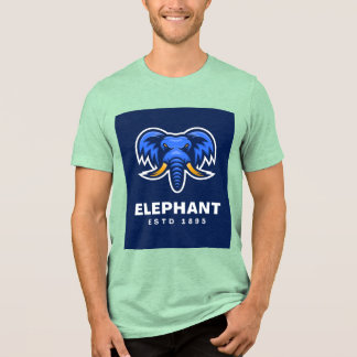 Triblenda Camiseta mascota elefante vintage ,Est 1895 Azul