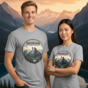 Triblenda Camiseta masculina de aventura de parche de escala