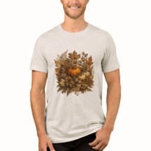 Camiseta masculina de Halloween otoñal botánico an