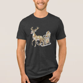 Triblenda Camiseta masculina de Reindeer Sleigh