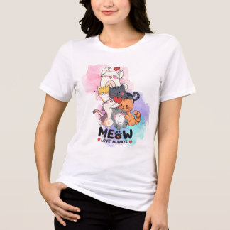 Triblenda Camiseta Meow amor siempre mujeres