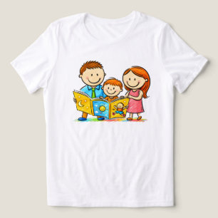 Triblenda Camiseta Minimalista Alegría de Historias Familiar