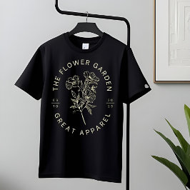 Triblenda Camiseta minimalista de flor de línea de Ilustraci