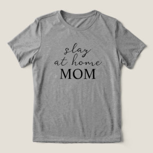 Triblenda Camiseta minimalista gris Heather para mamá que ma