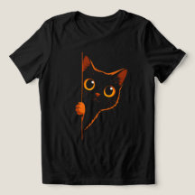 Camiseta Minimalista para Mujeres Gato Negro Curio