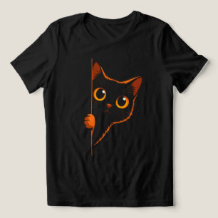 Triblenda Camiseta Minimalista para Mujeres Gato Negro Curio