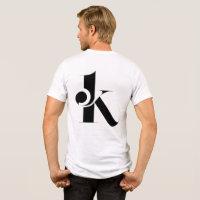 Camiseta moderna minimalista con letra K | Lo negr