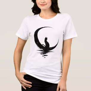 Triblenda Camiseta Moon Cat – Gato Negro Celestial Brujo Gra