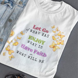 Triblenda Camiseta Motivacional Deja Ir, Disfruta, Ten Fe