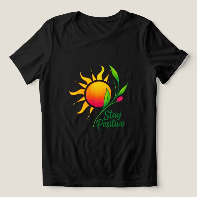 Triblenda Camiseta Motivadora de Sol y Flores (Diseño delantero )