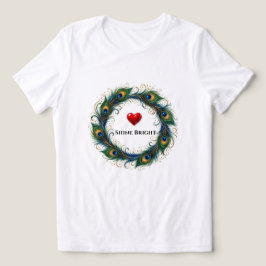 Triblenda Camiseta Mujer Círculo de Plumas de Pavo Real Bril