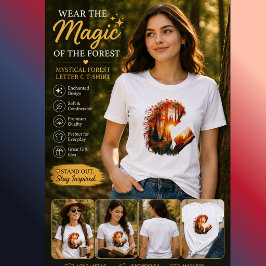 Triblenda Camiseta Mystical Forest Letter C | Fantasía Natur