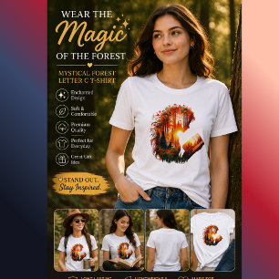 Triblenda Camiseta Mystical Forest Letter C Fantasía Natur