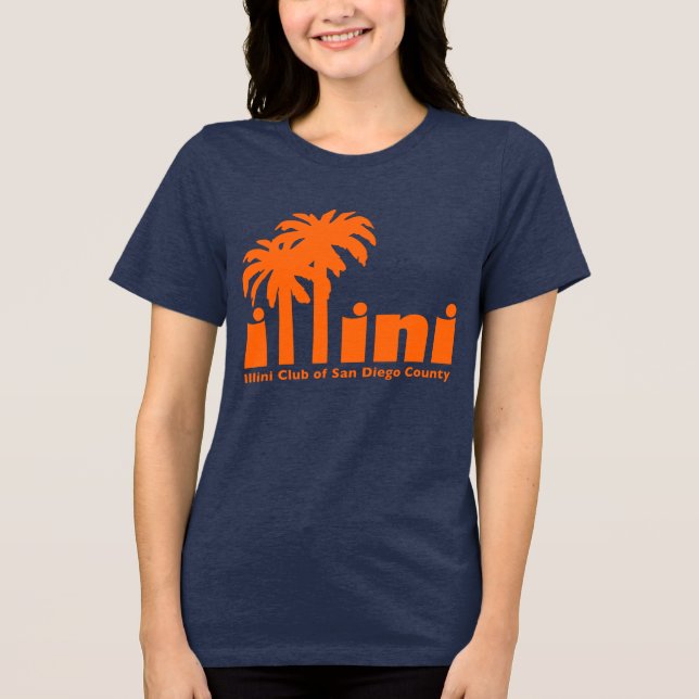 Triblenda Camiseta naval con logo de San Diego Illini (Anverso)