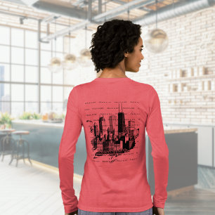 Triblenda Camiseta navideña Chicago Skyline Holiday