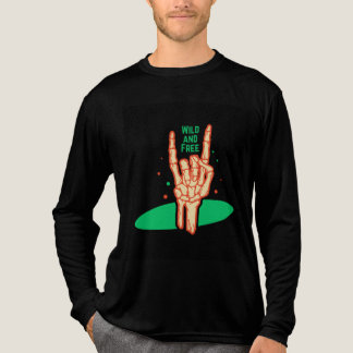 Triblenda Camiseta negra de hombre con mangas largas (diseño