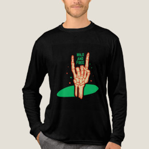 Triblenda Camiseta negra de hombre con mangas largas (diseño