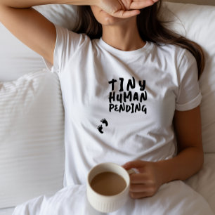 Triblenda Camiseta negra de huellas dactilares de embarazo h