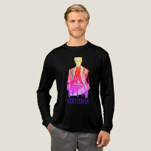 Triblenda Camiseta negra de manga larga con diseño de caball