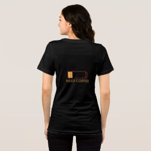 Triblenda camiseta negra de media manga con café trendy 