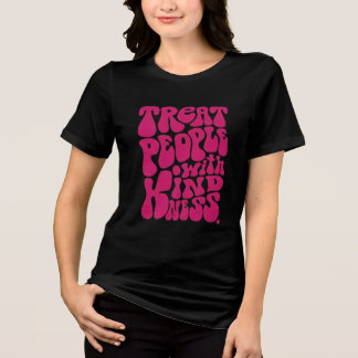 Triblenda Camiseta negra de media manga para mujeres